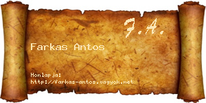 Farkas Antos névjegykártya